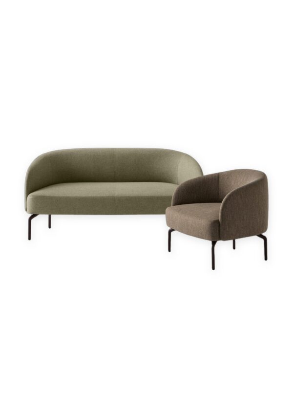 canapé modulaire lounge Inclass Kern, canapé et fauteuil sur fond blanc