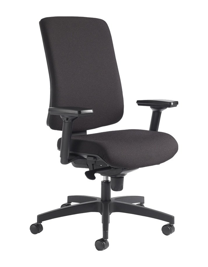 Chaise de Bureau Tissu Noir ou Blanc à Têtière, Dossier Tapissé Chaise de bureau tissu noire à dossier tapissé sans têtière
