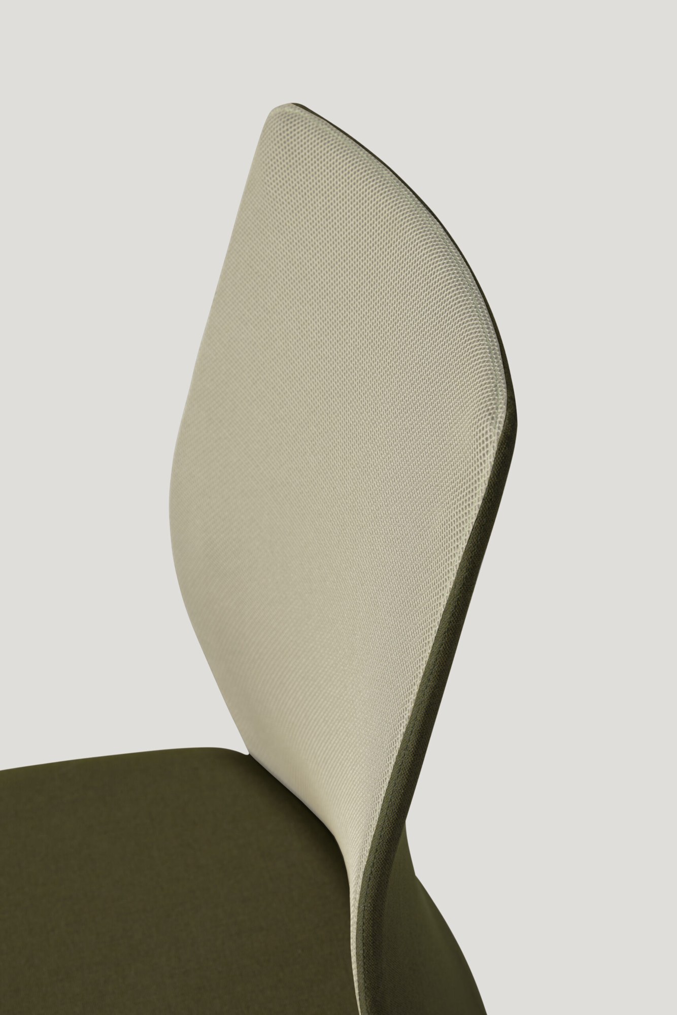 Chaise ergonomique Esitt par Inclass, dossier résille ou tapissé chaise ergonomique Inclass Esitt, détail du dossier en résille beige
