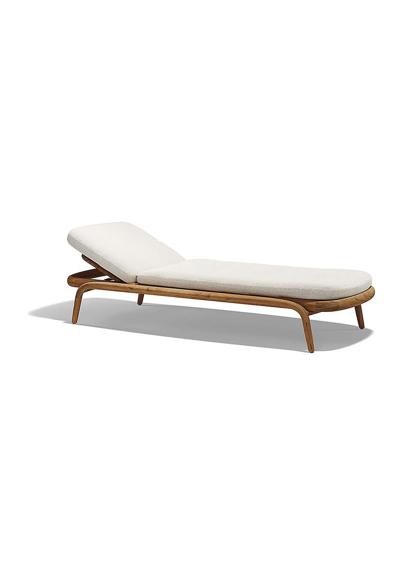 chaise longue Fusta Vondom en teck, fond blanc