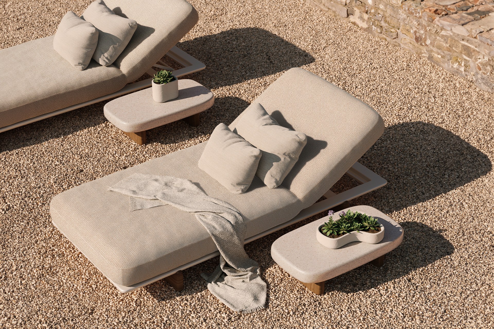 chaise longue Milos Vondom en situation, photo d'ambiance