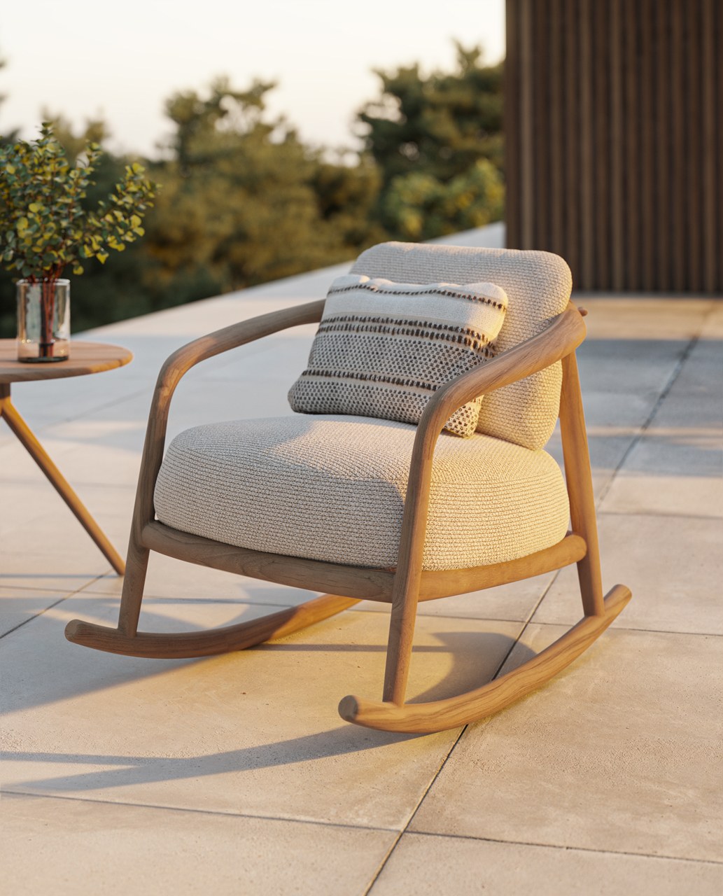 fauteuil à bascule Fusta Vondom en situation, photo d'ambiance