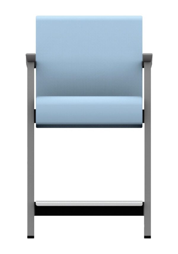 Fauteuil assise haute à dossier bas avec barre repose-pieds