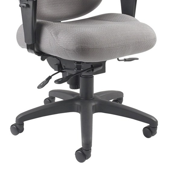 Fauteuil de Bureau Dossier Haut Ergonomique, Accoudoirs Réglables fauteuil de bureau dossier haut, détail des commandes de réglage sous l assise et de la base à roulettes