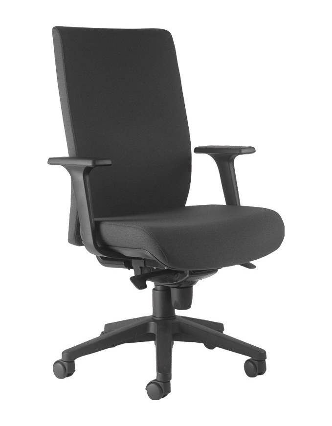 Fauteuil de Direction à Haut Dossier et Têtière, Mécanisme Synchrone Fauteuil de direction à haut dossier sans têtière, revêtement noir