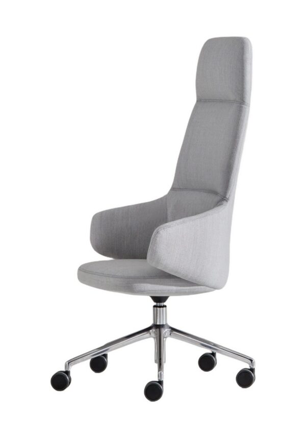 fauteuil de direction Inclass Binar Executive à dossier haut gris, fond blanc