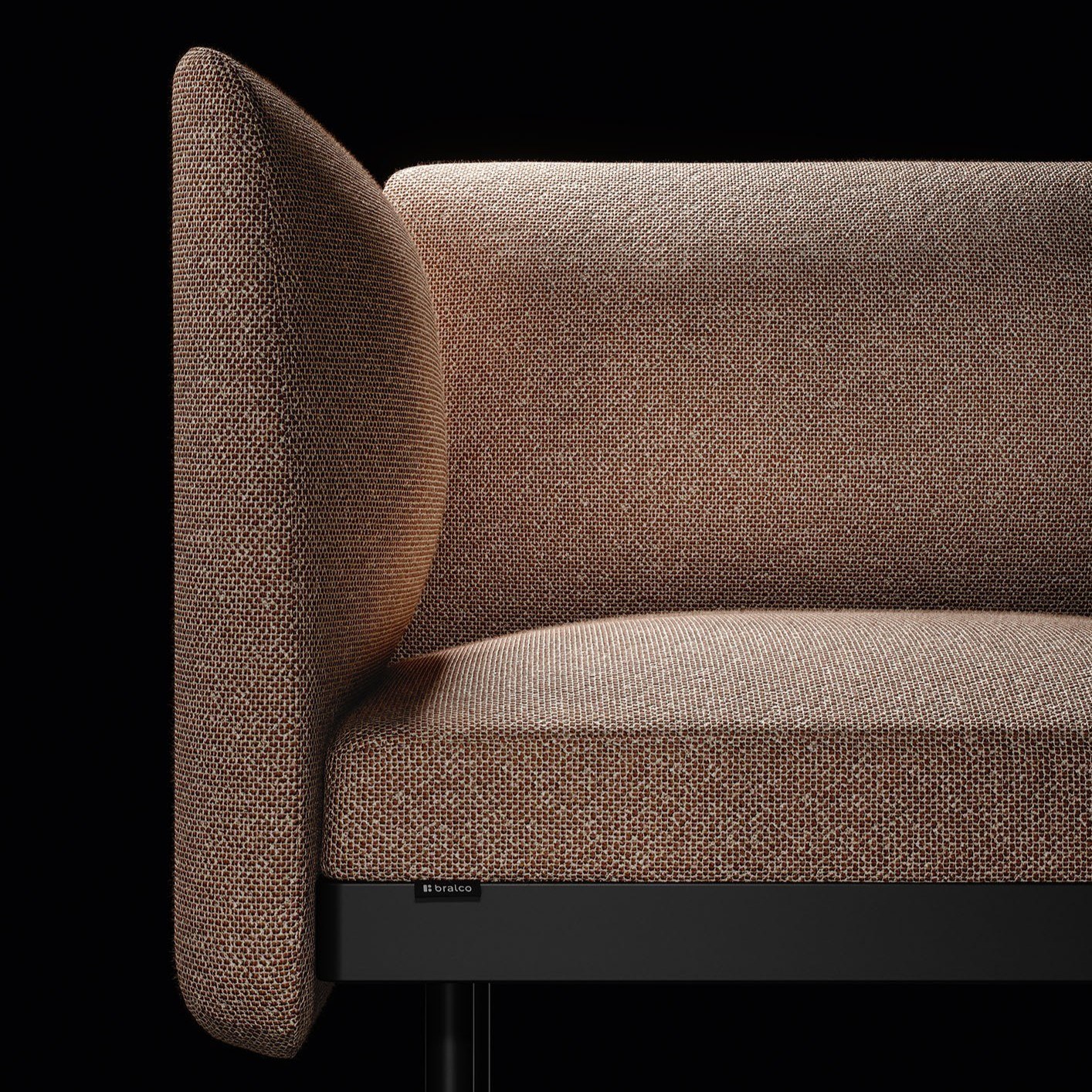 Fauteuil de direction My belle par Bralco, cuir ou tissu fauteuil de direction My belle Bralco, détail du tissu chiné de la coque et de l assise