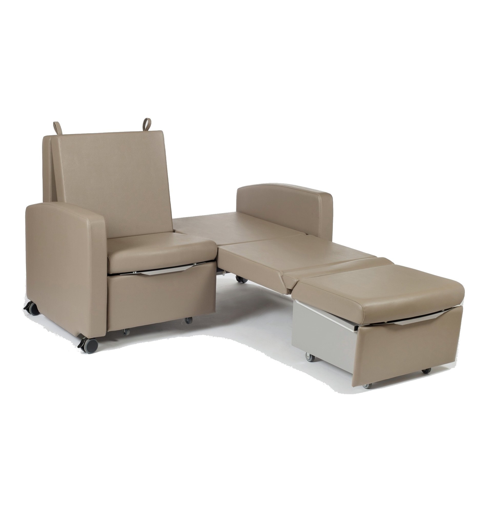 Fauteuil Lit Accompagnant 1 ou 2 Places, Couchage Intégré Fauteuil lit accompagnant 2 places avec couchages dépliés