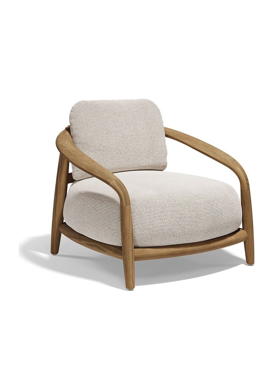 fauteuil lounge Fusta Vondom en teck, fond blanc