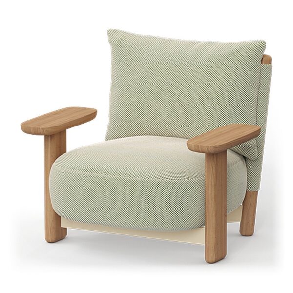 fauteuil lounge Milos en bois Vondom, coloris crème