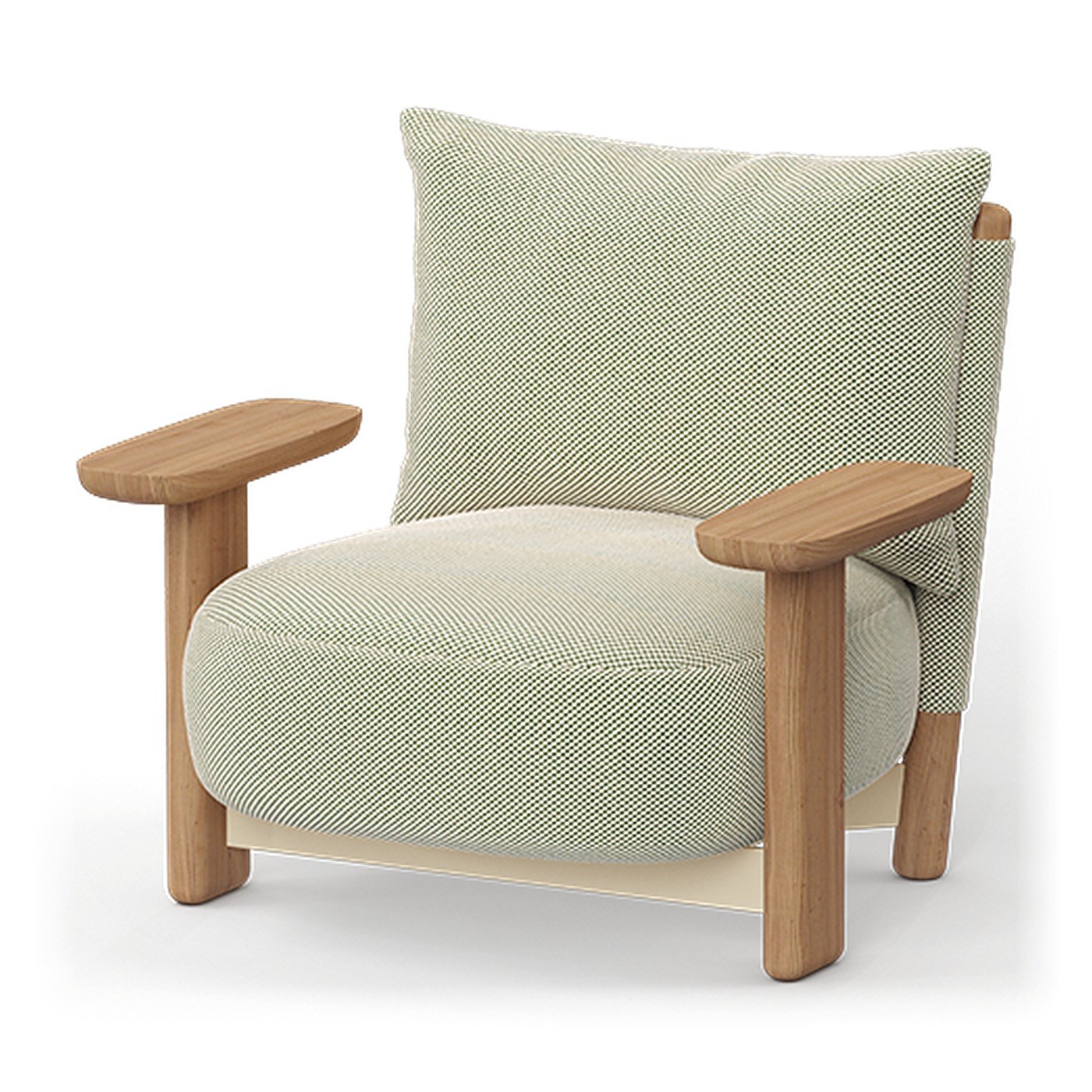 fauteuil lounge Milos en bois Vondom, coloris crème