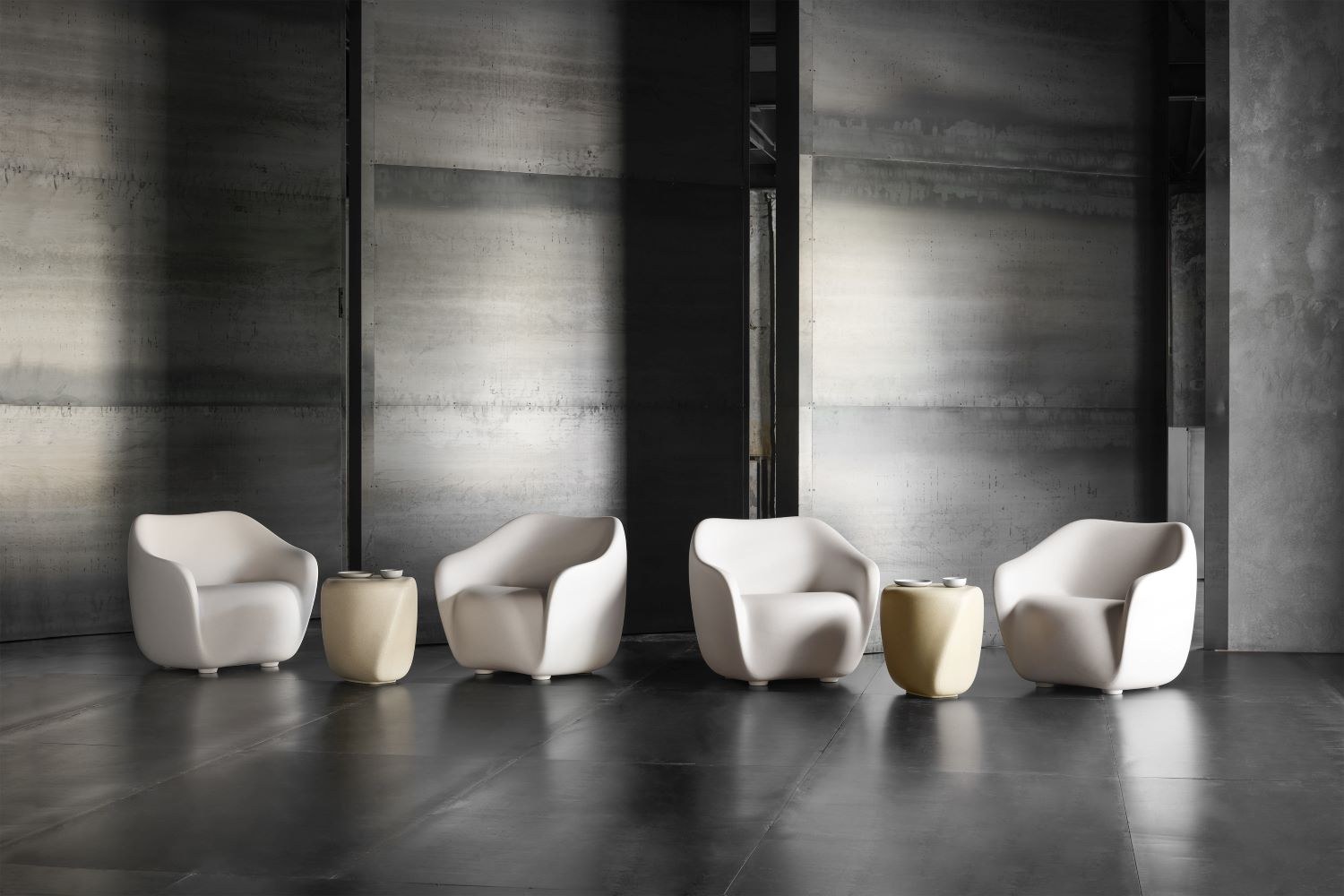 Fauteuil Reborn en polyéthylène recyclé par ecoBirdy x SLIDE Studio fauteuil Reborn Slide ecoBirdy, coloris blanc