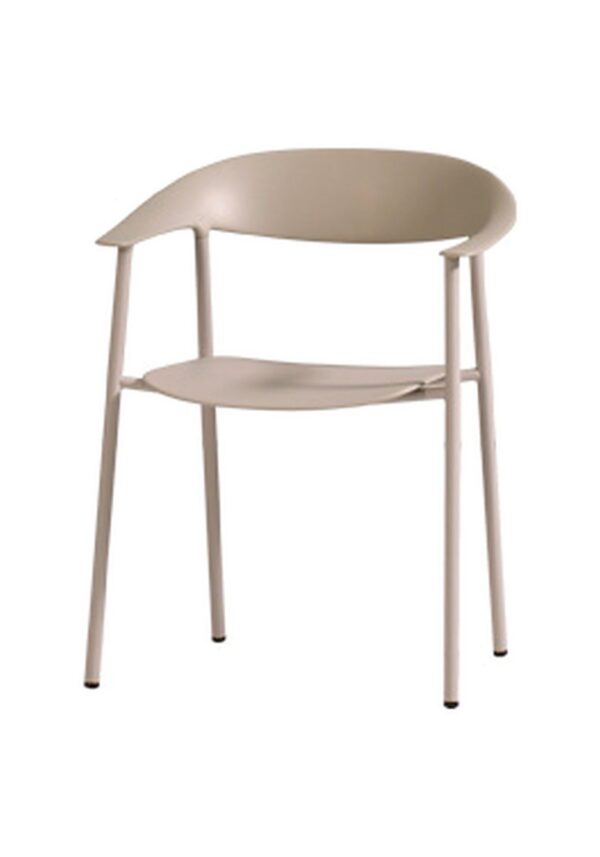 fauteuil restaurant Inclass Arum beige, fond blanc