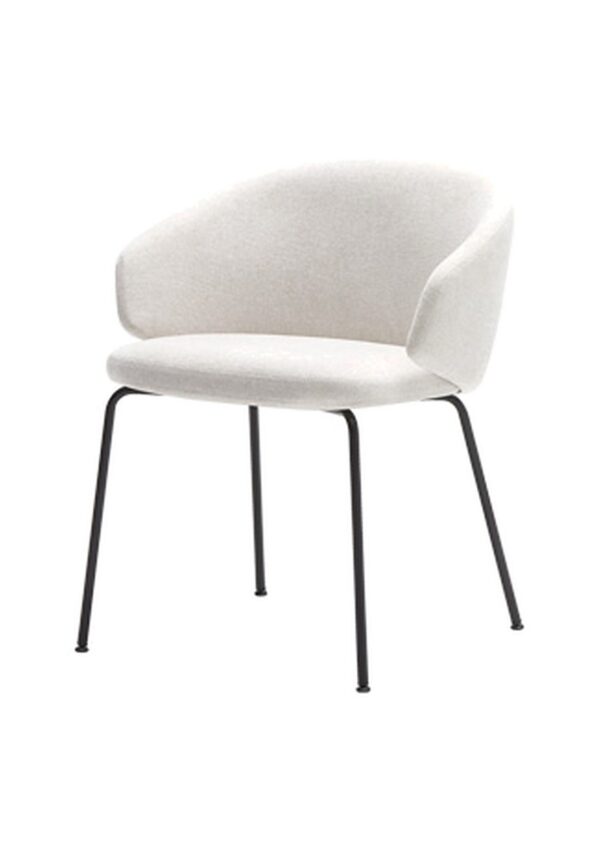 fauteuil restaurant Inclass Binar 60 sur 4 pieds acier, fond blanc