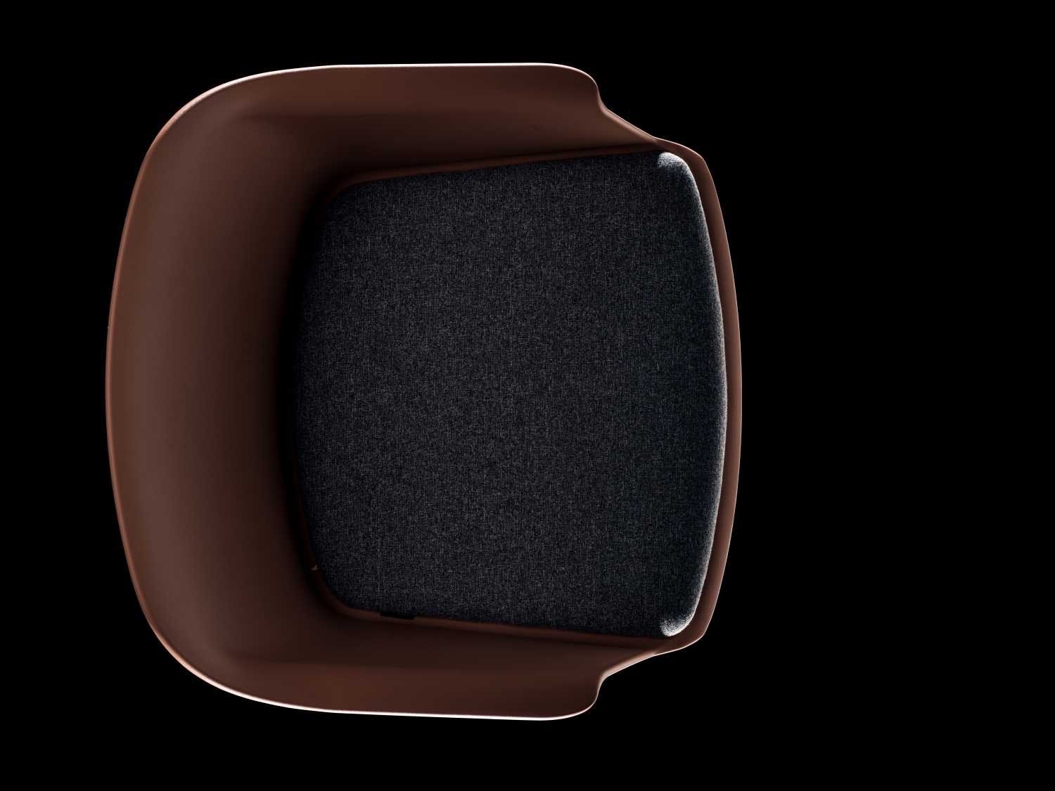 Fauteuil de réunion Seika par Bralco, 5 bases au choix fauteuil de réunion Seika Bralco vu de dessus, coque et coussin intégré