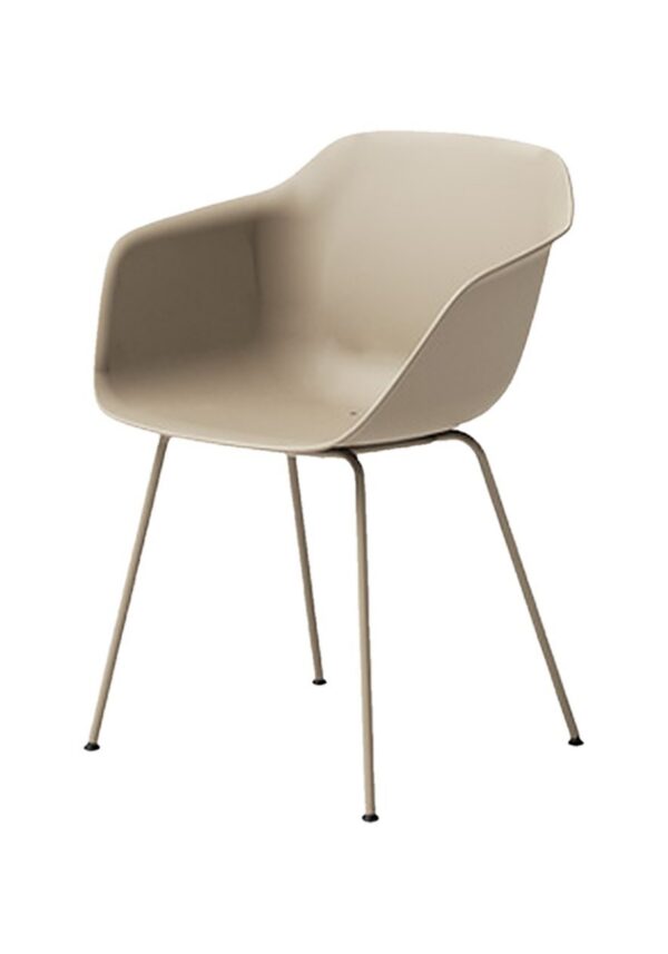 fauteuil terrasse Inclass Taia Outdoor beige sur piétement quatre pieds, fond blanc