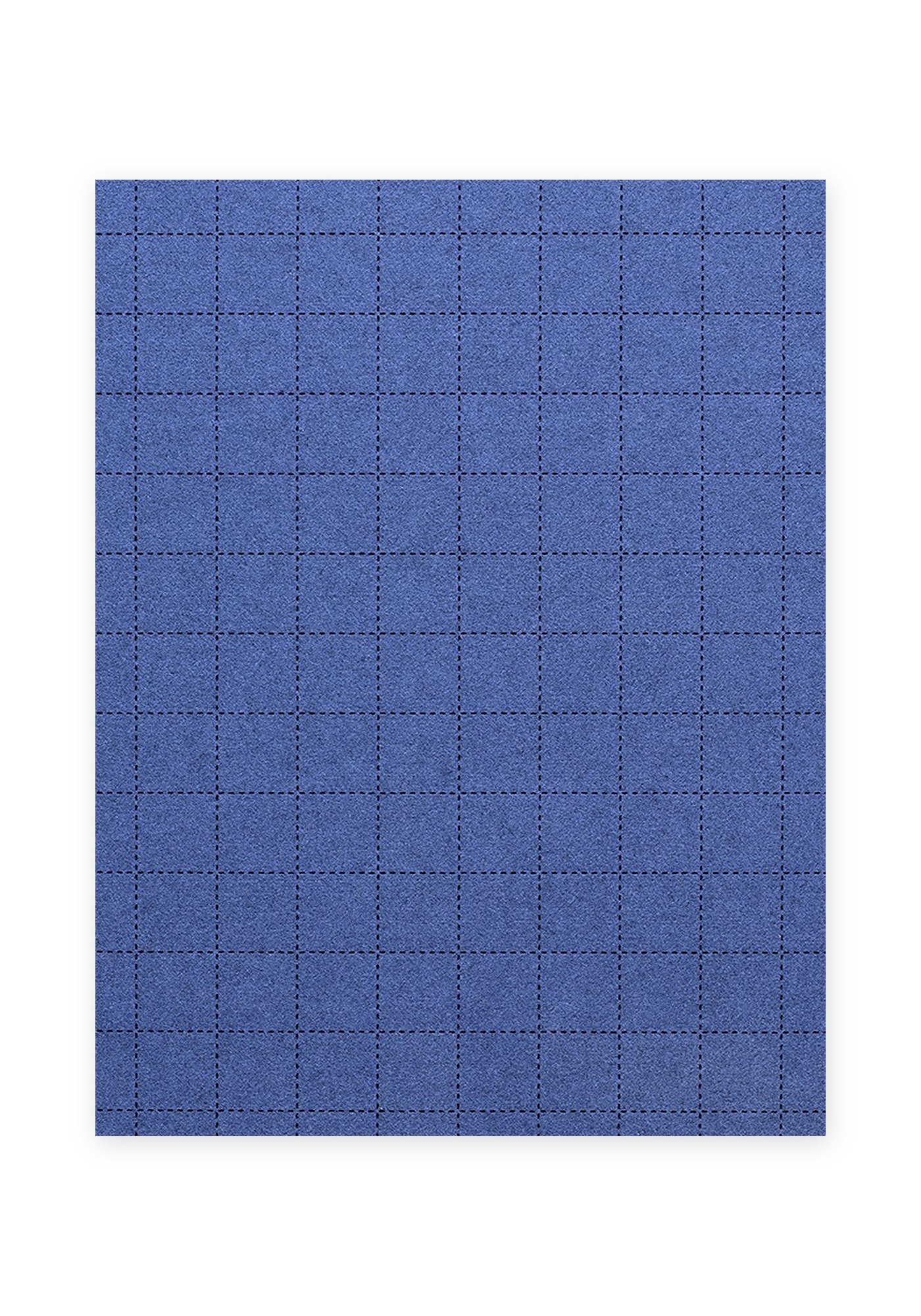 Feutre acoustique surpiqué CRAFTfelt par Slalom, quadrillage laser feutre acoustique surpiqué Slalom CRAFTfelt bleu, fond blanc