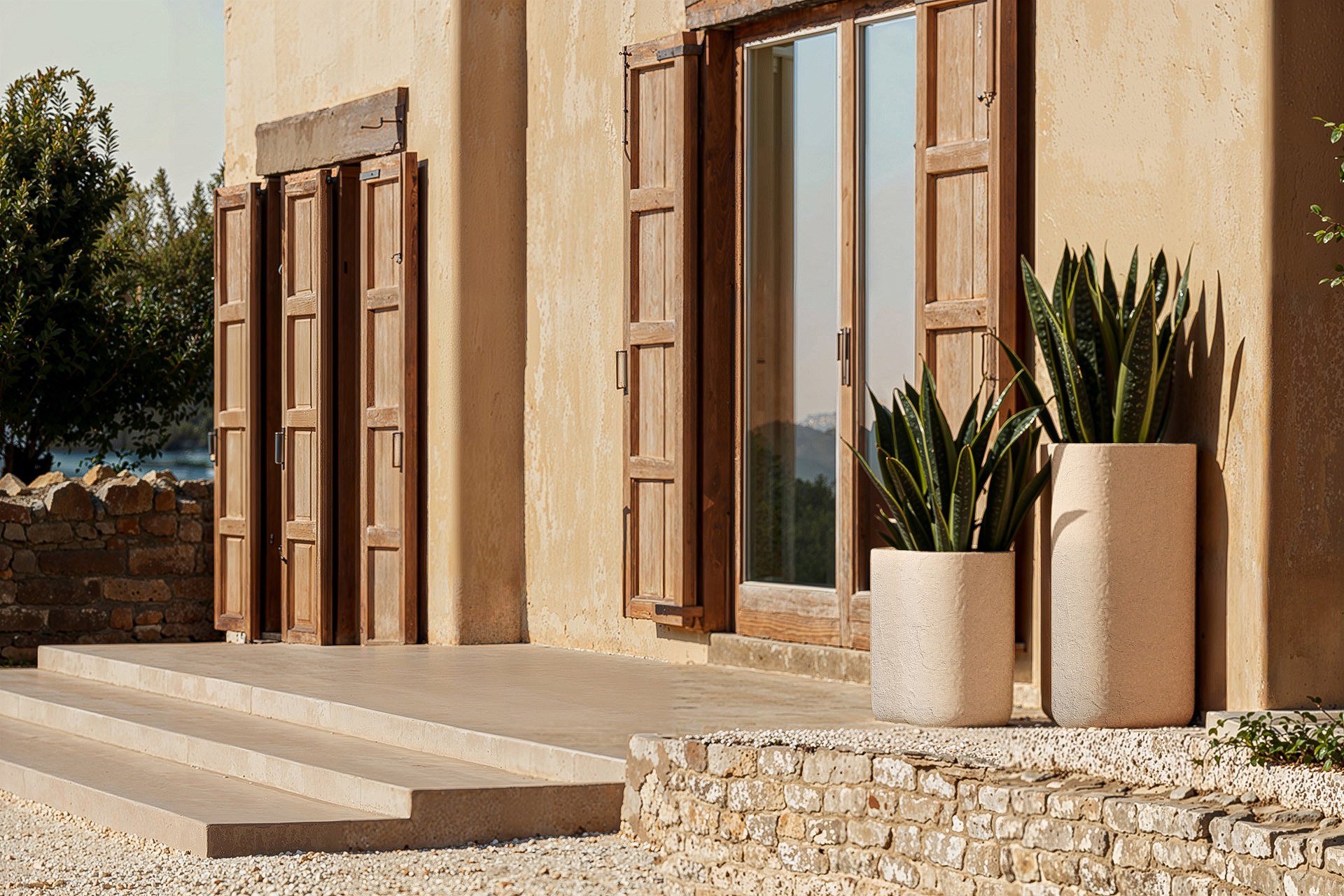Jardinière Milos en polyéthylène au design contemporain par Jean-Marie Massaud x Vondom jardinière Milos Vondom en situation, photo d'ambiance