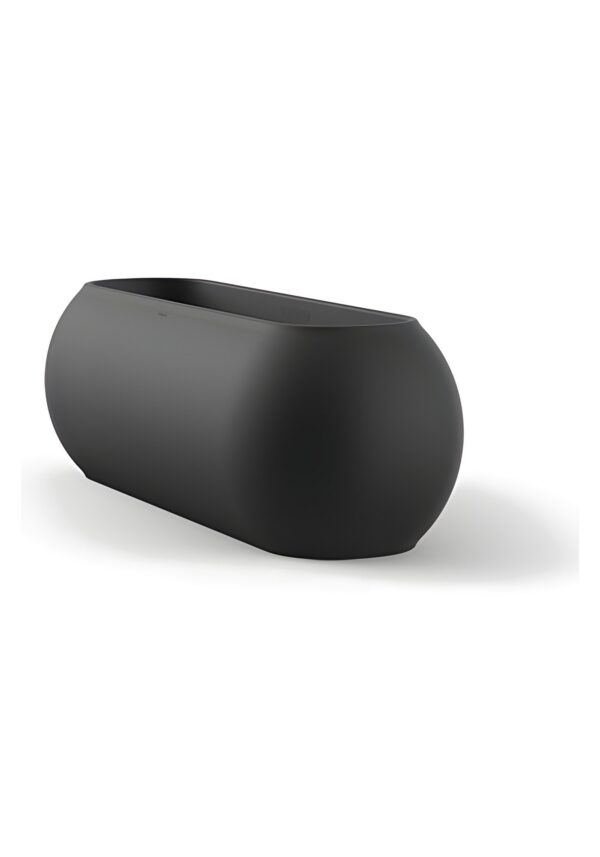 jardinière rectangulaire extérieur Pal ovale en polyéthylène noir mat