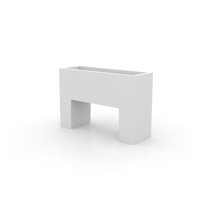 Jardinière rectangulaire extérieur sur pieds en polyéthylène x Vondom jardinière rectangulaire extérieur sur pieds Vondom coloris blanc vue de trois quarts