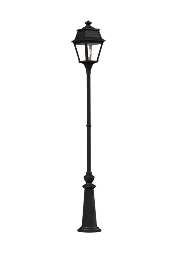 lampadaire Avenue 2 version 1 tête en aluminium noir foncé, rendu sur fond blanc