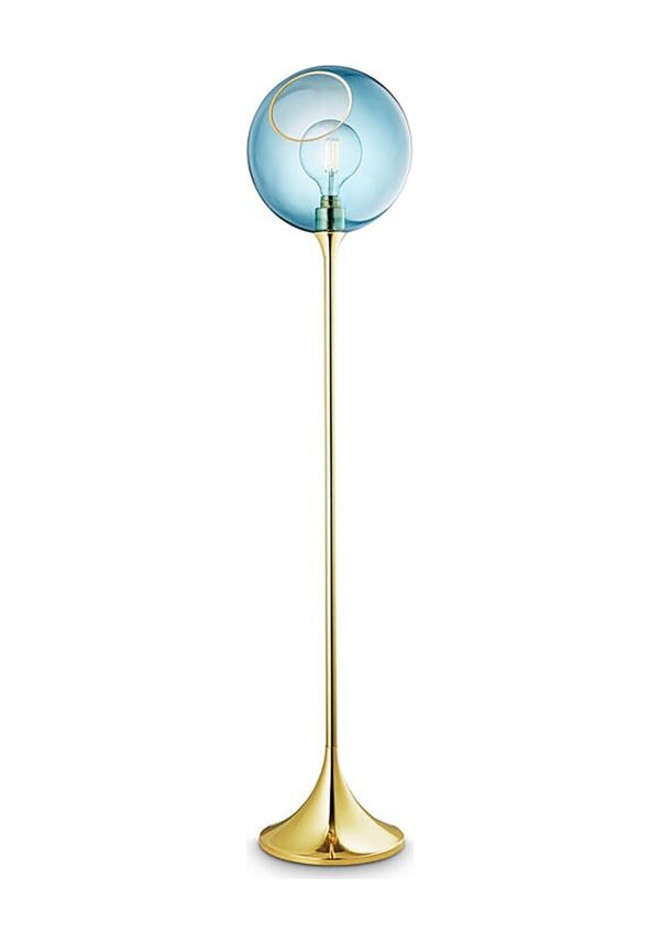 lampadaire Ballroom Design by Us, coloris Blue Sky (bleu ciel), base dorée