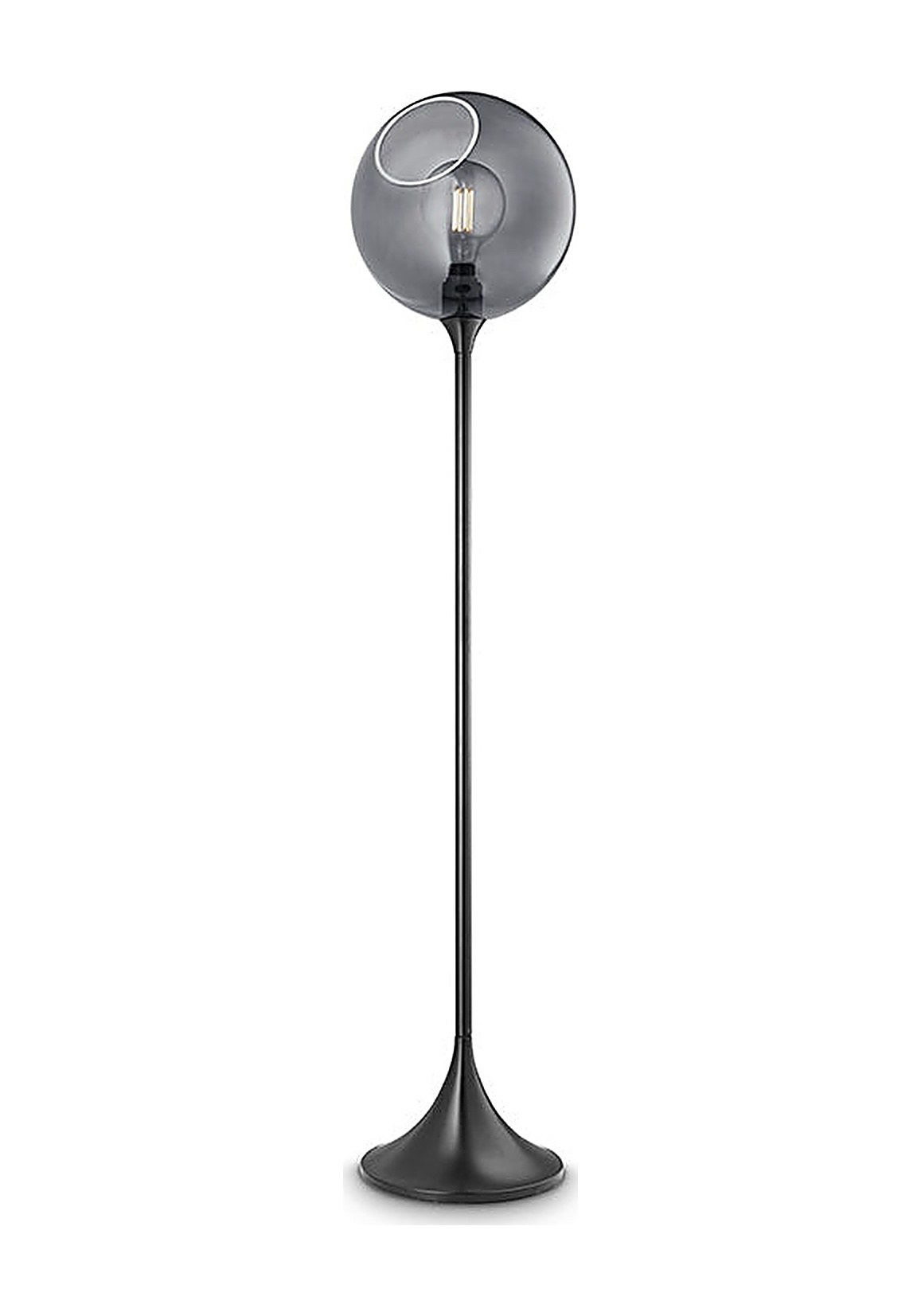 Lampadaire Ballroom en verre soufflé par Design by Us lampadaire Ballroom Design by Us, coloris Smoke (gris), base noire