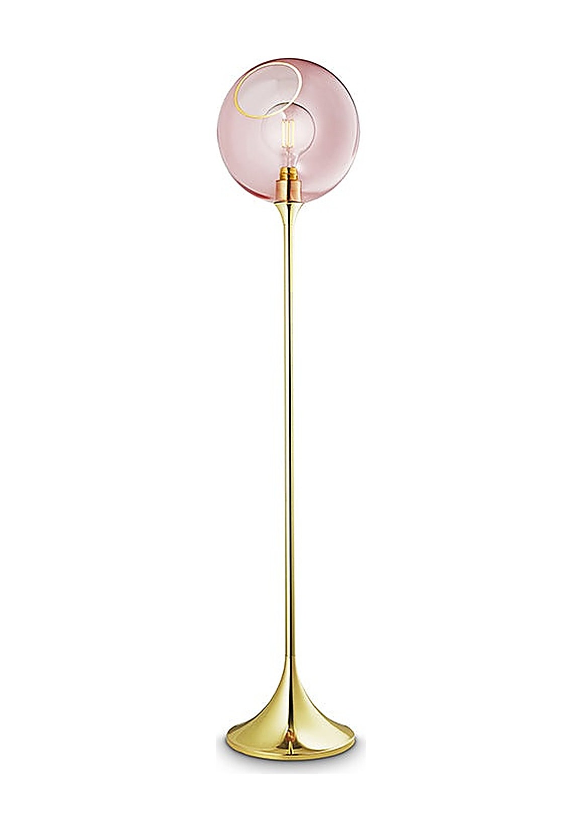 Lampadaire Ballroom en verre soufflé par Design by Us lampadaire Ballroom Design by Us, coloris Rose (rose), base dorée