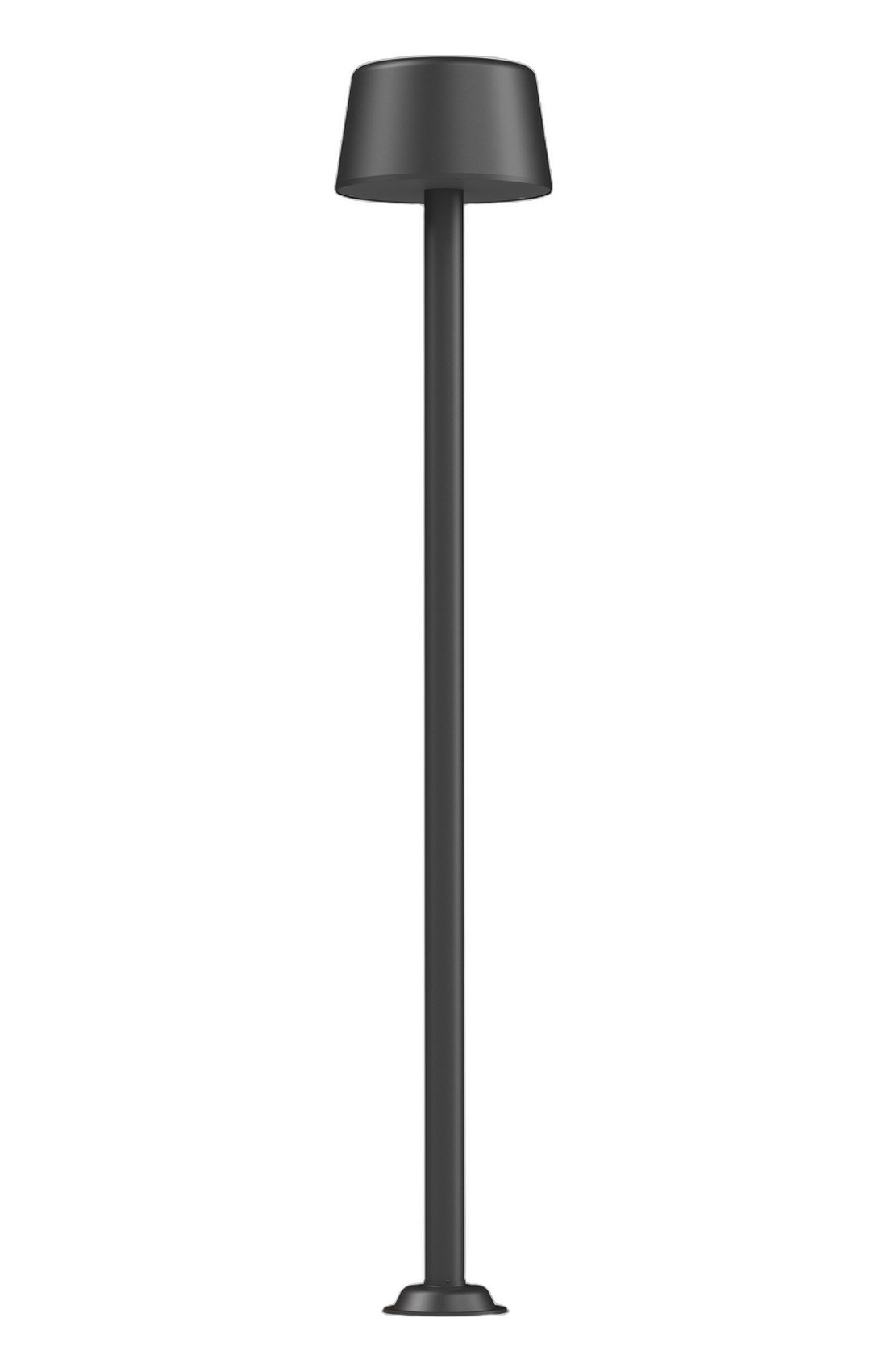 Lampadaire Bark par Roger Pradier, mât aluminium LED ou E27 lampadaire Bark modèle 4 à douille E27 en aluminium gris noir, rendu sur fond blanc