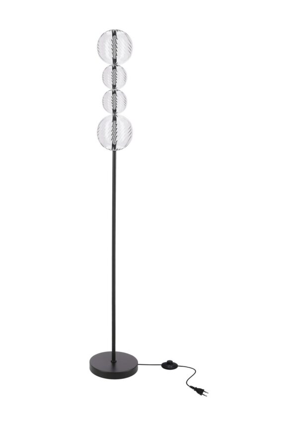 lampadaire boules de verre LED sur fond blanc