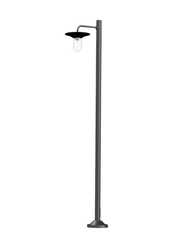 lampadaire Cooper Roger Pradier à une tête en aluminium noir velours avec verre clair, rendu sur fond blanc