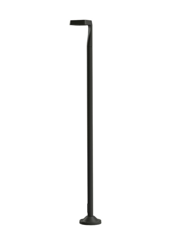 lampadaire extérieur Square LED en aluminium gris anthracite, rendu sur fond blanc