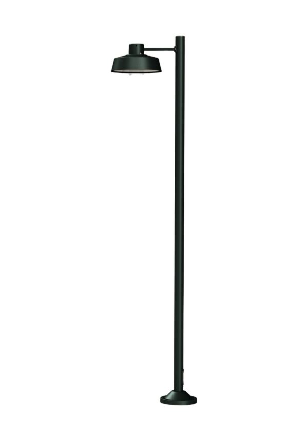 lampadaire Faktory à une tête en aluminium gris ardoise, rendu sur fond blanc