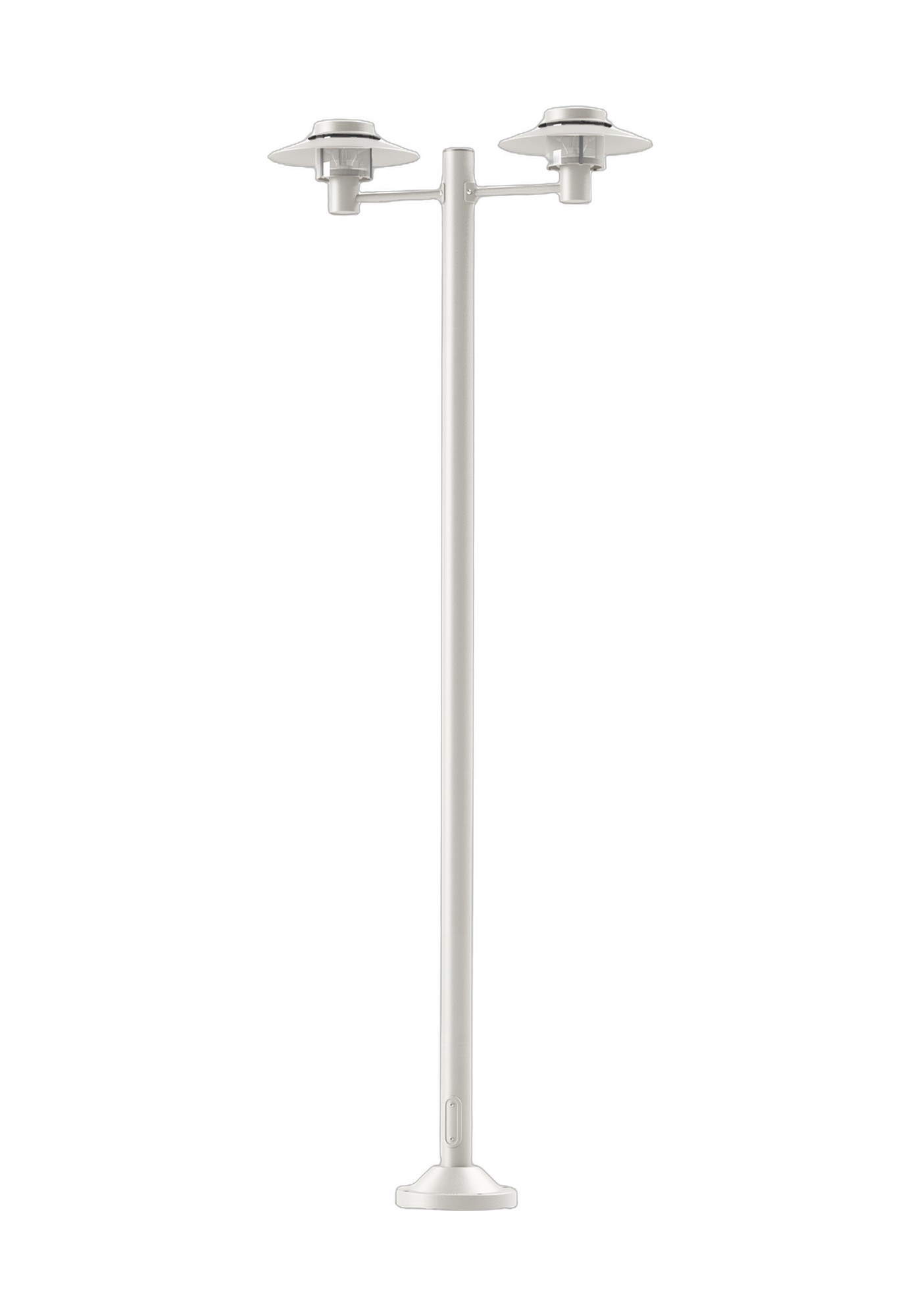 Lampadaire Kerlouan 2 ou 3 têtes par Roger Pradier en aluminium lampadaire Kerlouan à 2 têtes en aluminium blanc, rendu sur fond blanc