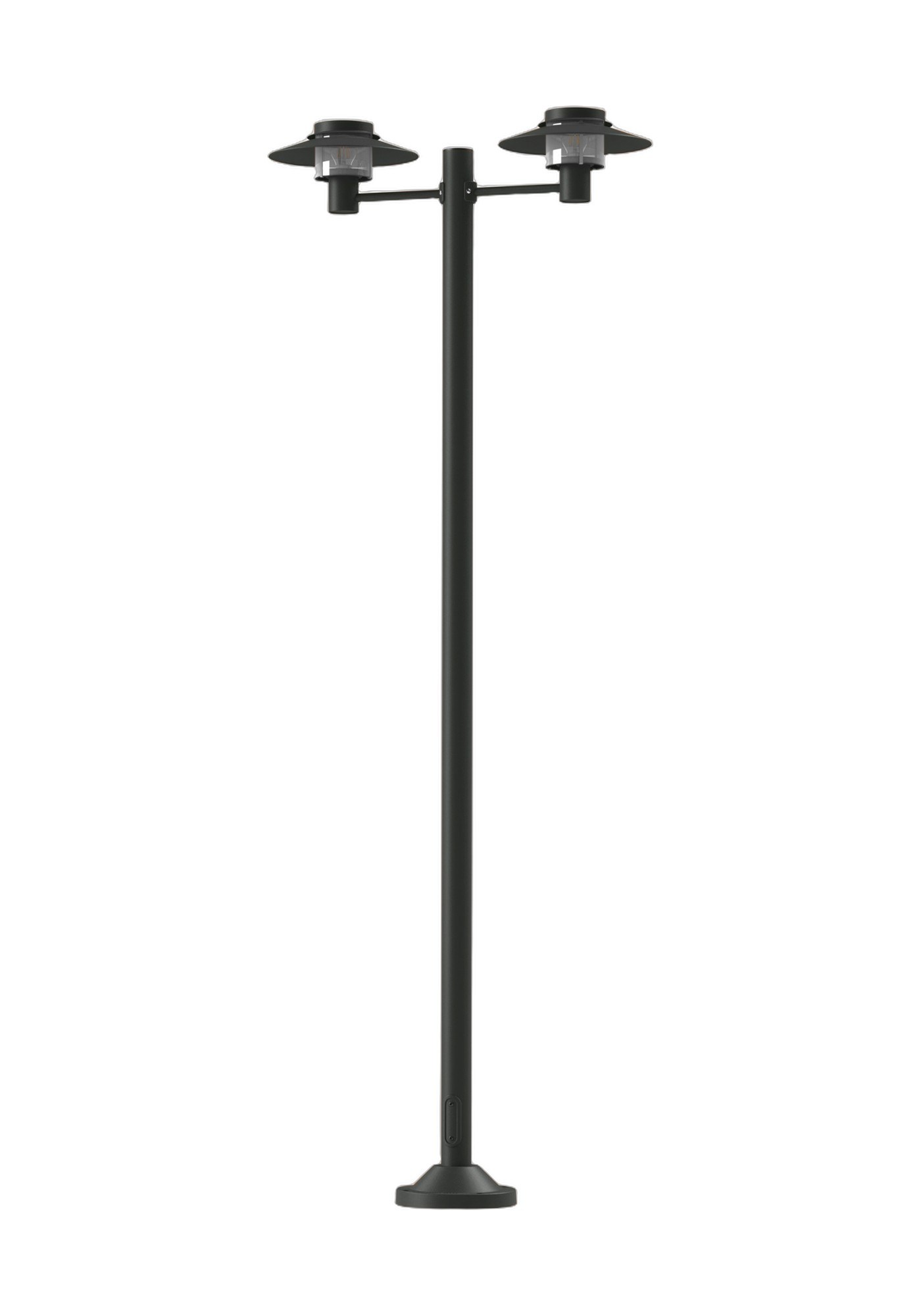 Lampadaire Kerlouan 2 ou 3 têtes par Roger Pradier en aluminium lampadaire Kerlouan à 2 têtes en aluminium gris anthracite, rendu sur fond blanc