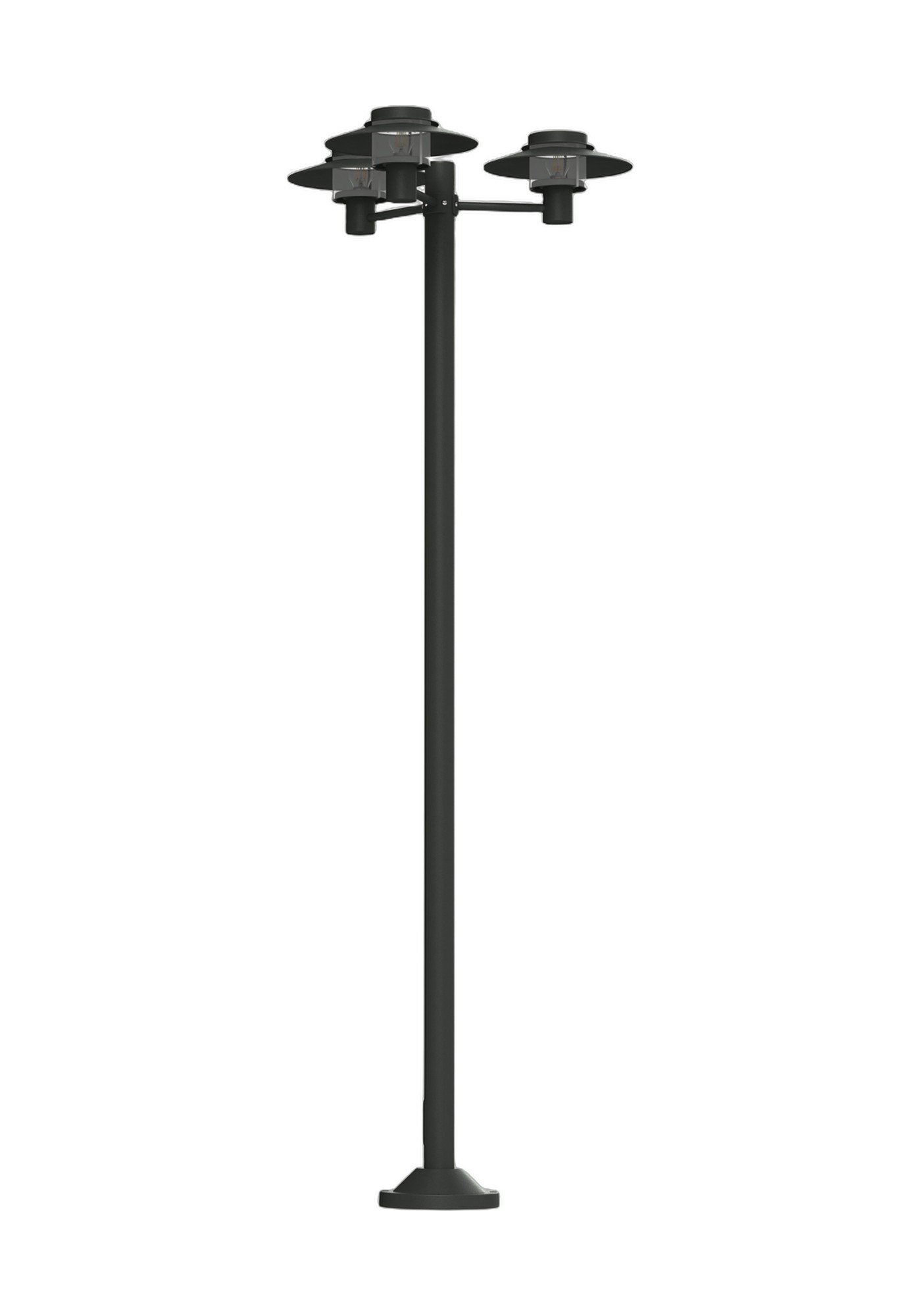 Lampadaire Kerlouan 2 ou 3 têtes par Roger Pradier en aluminium lampadaire Kerlouan à 3 têtes en aluminium gris anthracite, rendu sur fond blanc