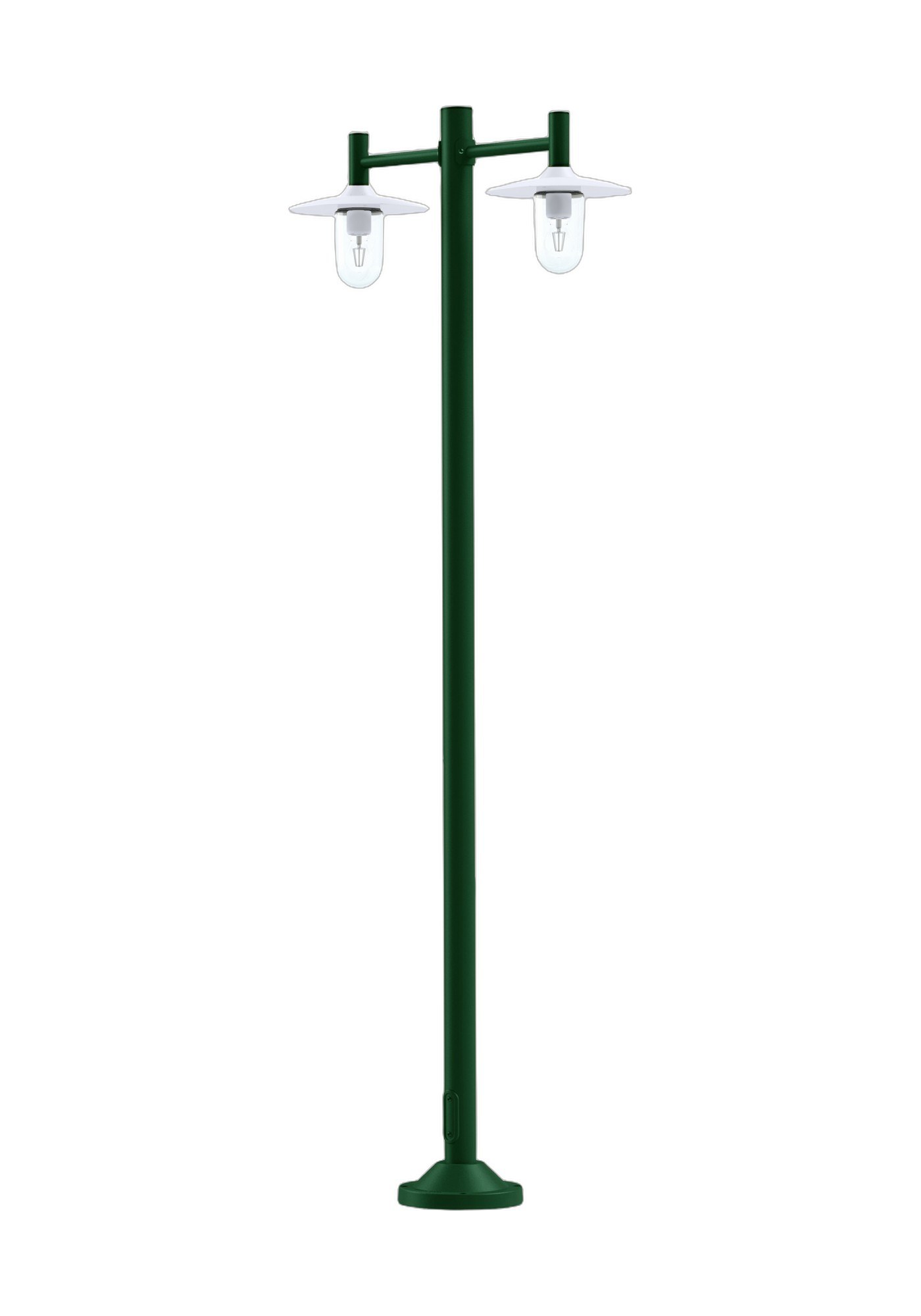 Lampadaire Montana 2 têtes en aluminium par Roger Pradier lampadaire Montana à mât vert anglais avec deux têtes, rendu sur fond blanc