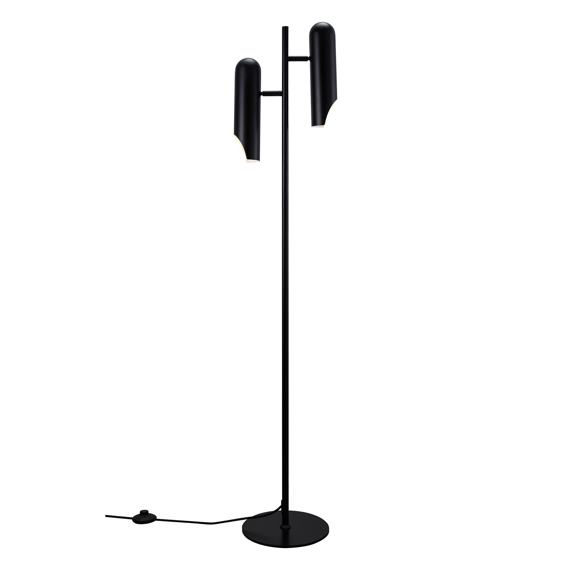 Lampadaire Rochelle noir à deux spots orientables par Design For The People lampadaire Rochelle noir, têtes orientées vers l extérieur