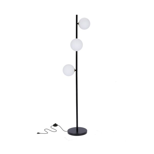lampadaire trois globes opale version globes opale avec son interrupteur au pied