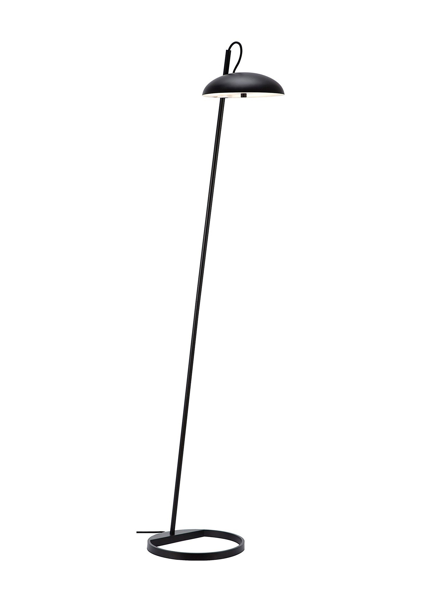 Lampadaire Versale inclinable à abat-jour rond par Design For The People lampadaire Versale noir inclinable sur fond blanc