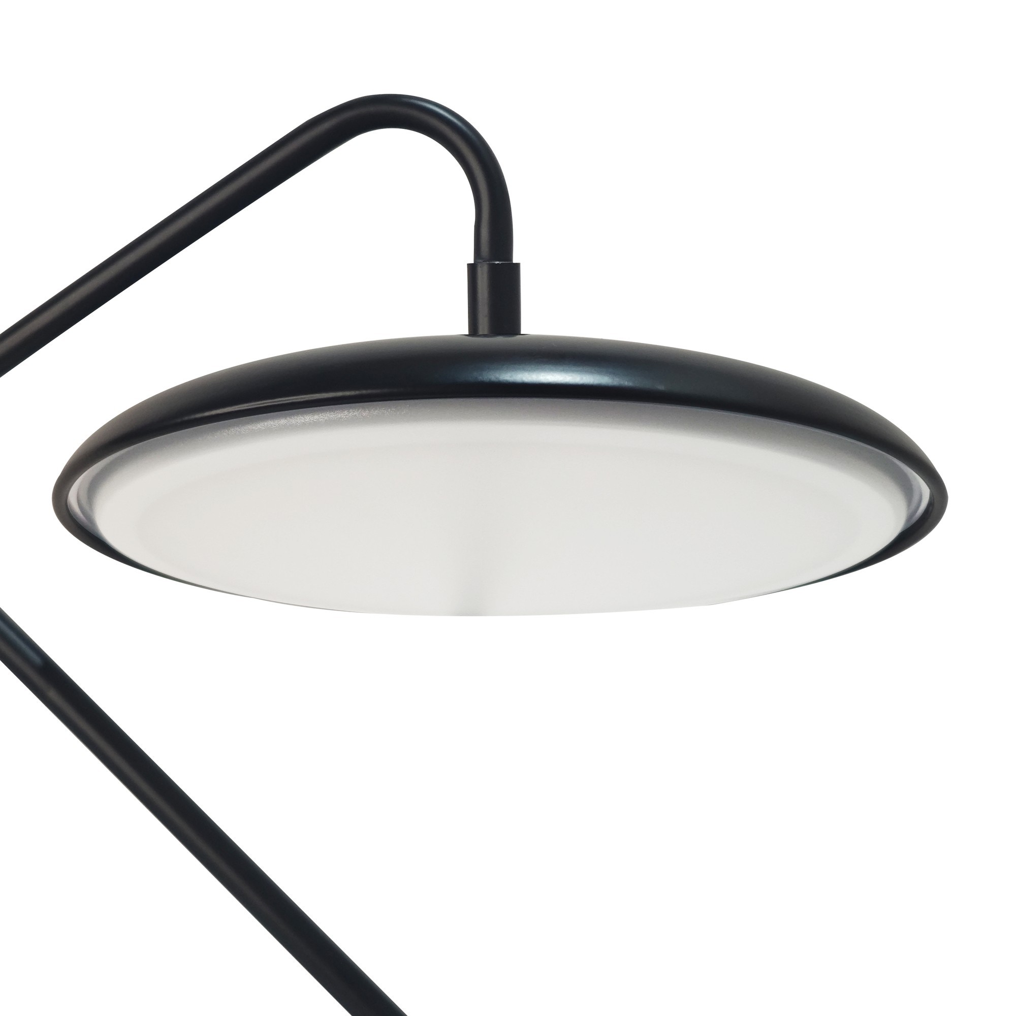 Lampe à poser Artist en métal à tête inclinable par Design For The People lampe à poser Artist, vue du diffuseur LED sous le disque noir