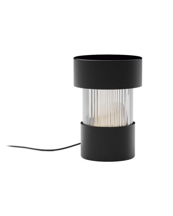 lampe à poser Balise taille M, noir mat, câble textile de 2 m