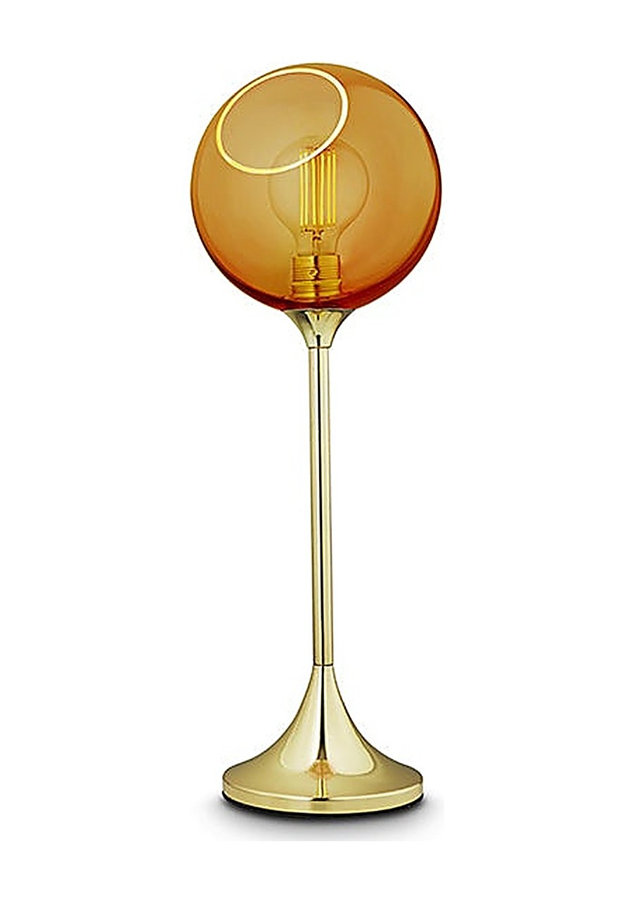 Lampe à poser Ballroom en verre soufflé par Design by Us lampe à poser Ballroom Design by Us, coloris Amber (ambre), base dorée