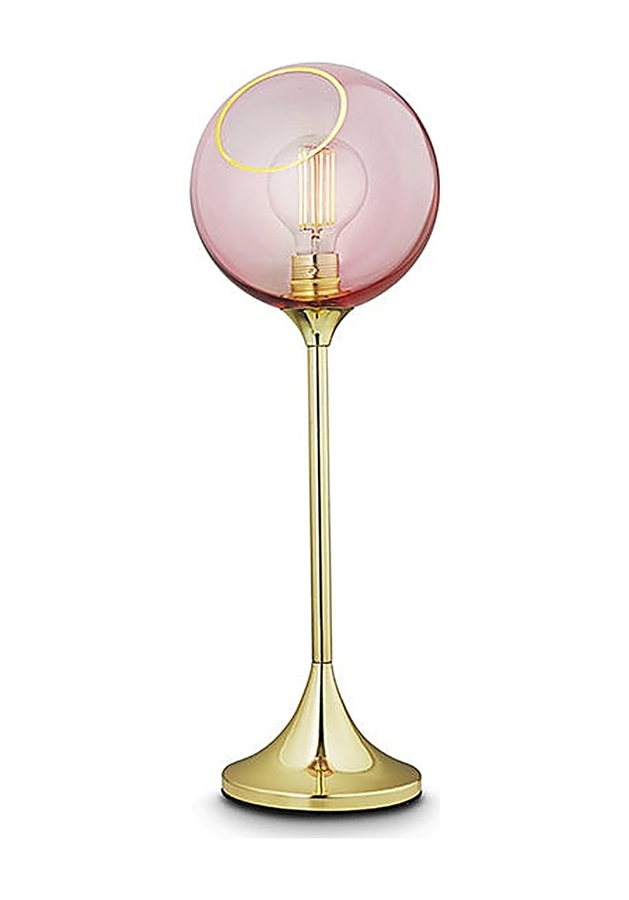 Lampe à poser Ballroom en verre soufflé par Design by Us lampe à poser Ballroom Design by Us, coloris Rose (rose), base dorée