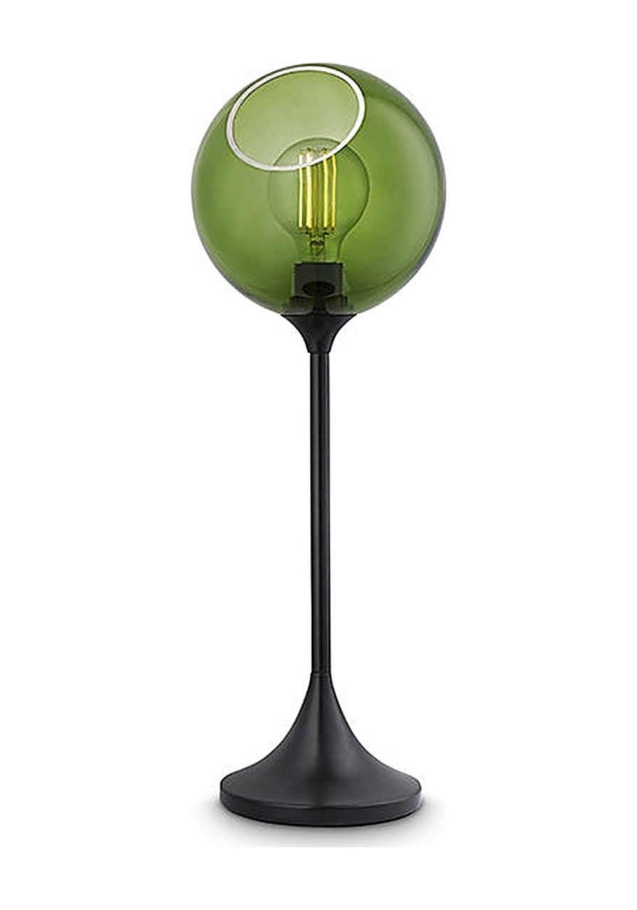 Lampe à poser Ballroom en verre soufflé par Design by Us lampe à poser Ballroom Design by Us, coloris Army (vert olive), base noire