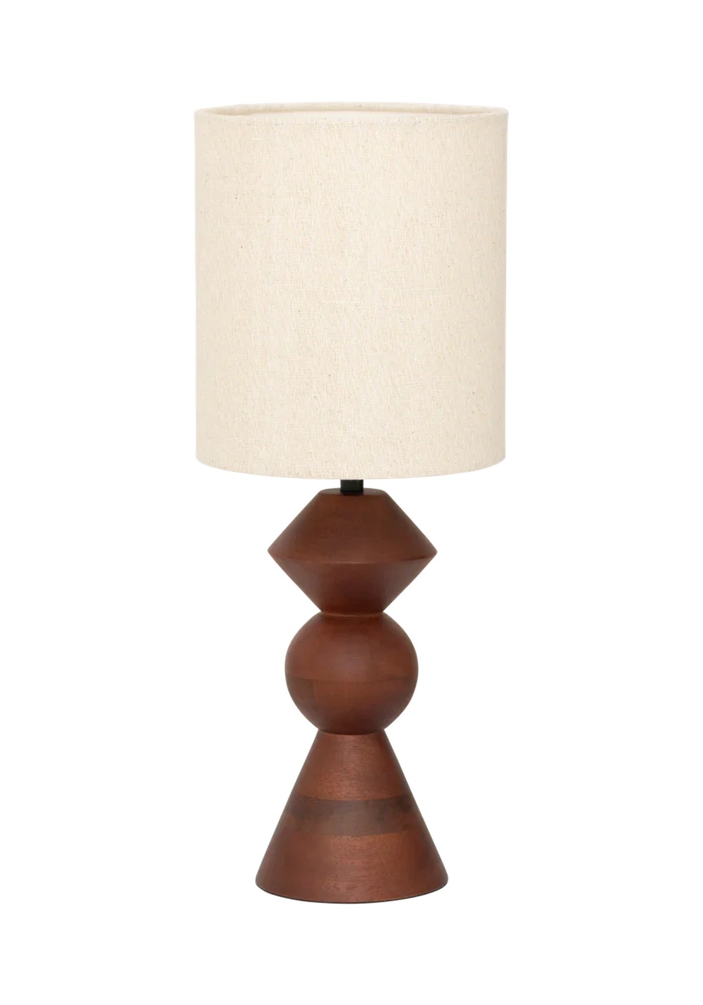 Lampe à poser Tre par Urban Nature Culture, manguier et lin lampe à poser bois Tre Urban Nature Culture, rendu sur fond blanc