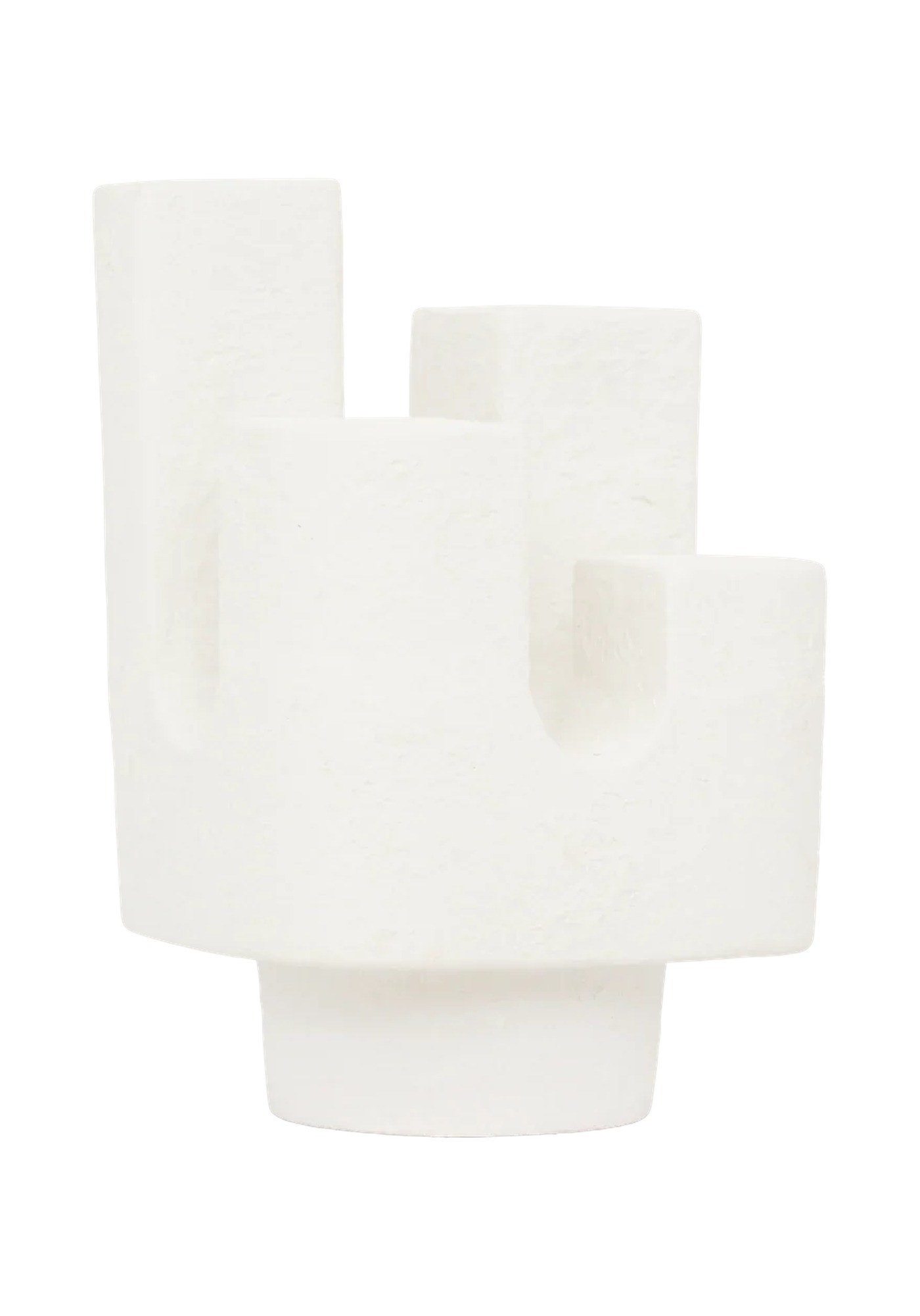 Lampe à poser Cuarto par Urban Nature Culture, céramique blanche lampe à poser céramique Cuarto Urban Nature Culture, céramique blanche granuleuse à évidement en U, sur fond blanc