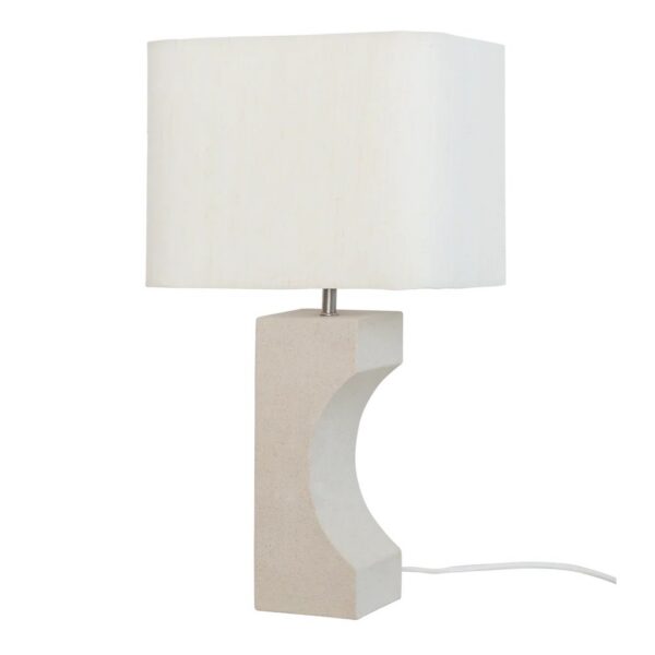 lampe à poser céramique Fiocco Urban Nature Culture, vue de trois quarts avec son câble blanc