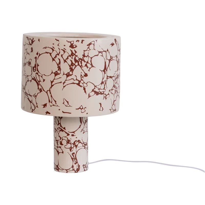 Lampe à poser Fluido par Urban Nature Culture, céramique marbrée brun lampe à poser céramique Fluido Urban Nature Culture, vue de côté