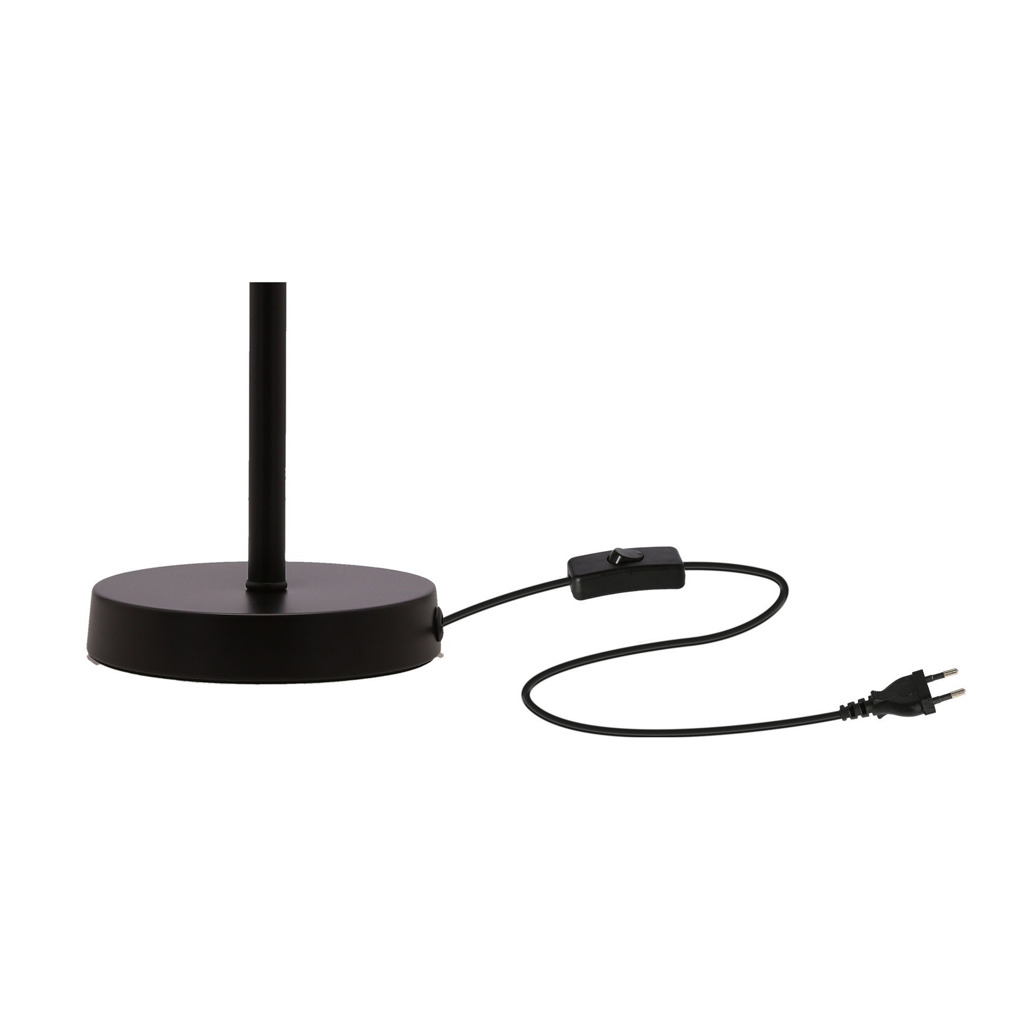 Lampe à poser cylindre verre fumé, 3 finitions, E27, 44 cm lampe à poser cylindre verre fumé base ronde et cable avec interrupteur